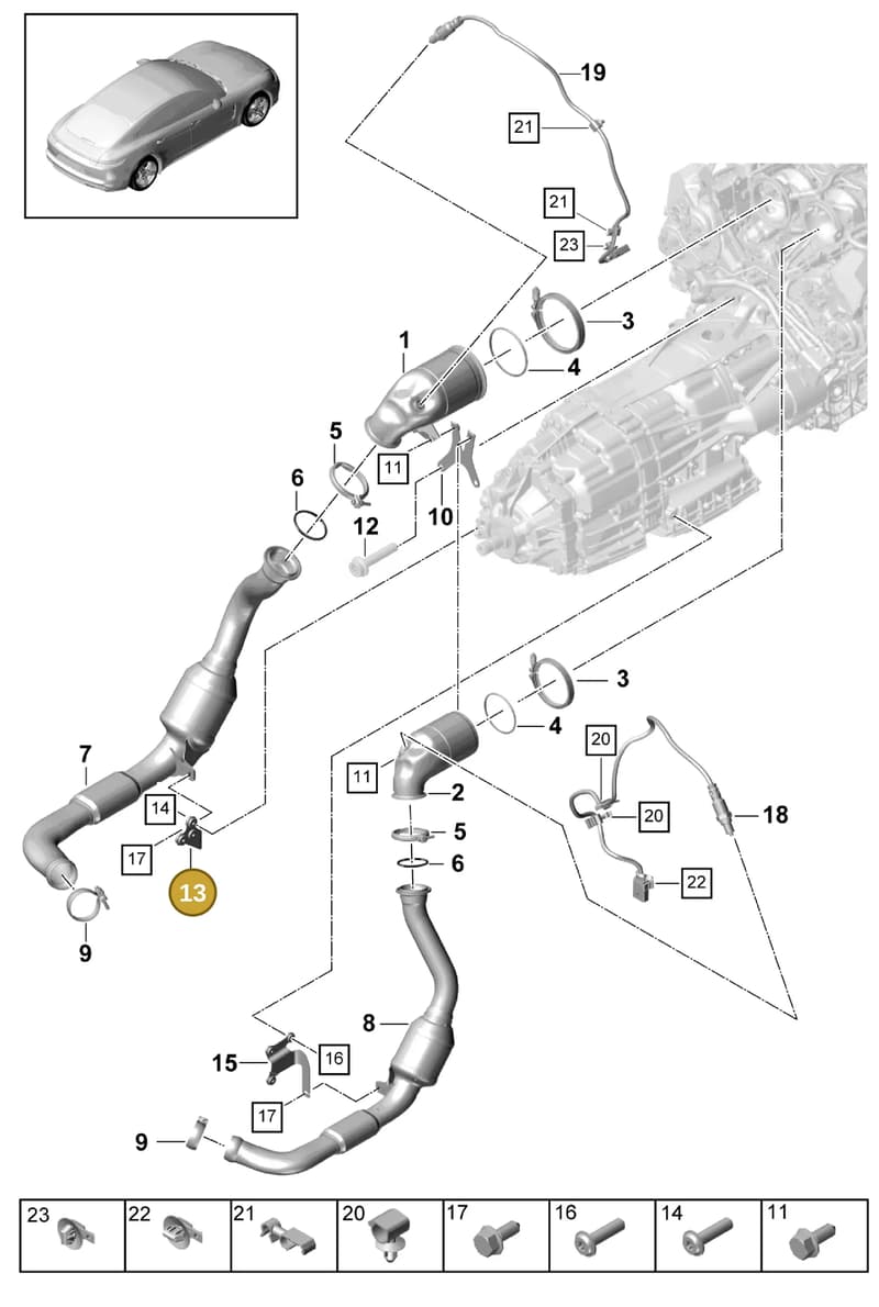 9A725325000 — Porsche Panamera (2016-2020) diagram p49202055, position 13