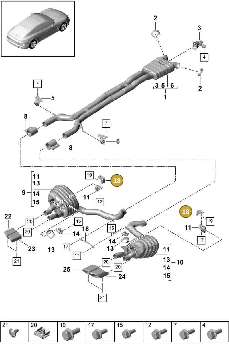 9A725327700 — Porsche Panamera (2016-2020) diagram p49203000, position 18