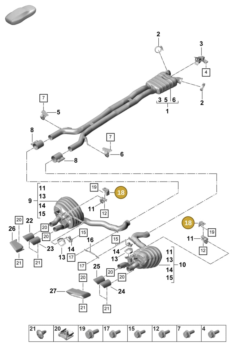 9A725327700 — Porsche Panamera (2020-2023) diagram p58203010, position 18