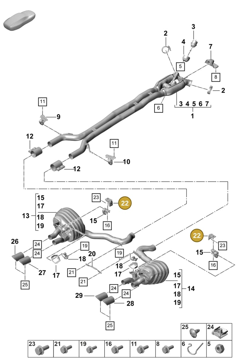 9A725327700 — Porsche Panamera (2020-2023) diagram p58203050, position 22