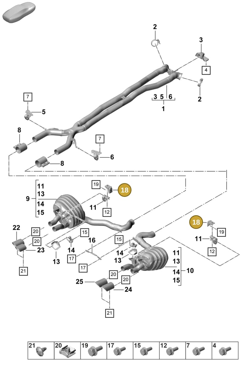 9A725327700 — Porsche Panamera (2020-2023) diagram p58203060, position 18