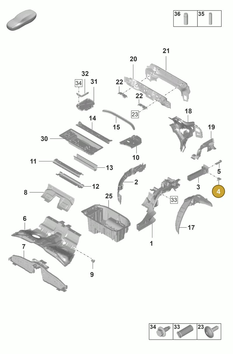9A725327700 — Porsche Panamera (2020-2023) diagram p58801300, position 4