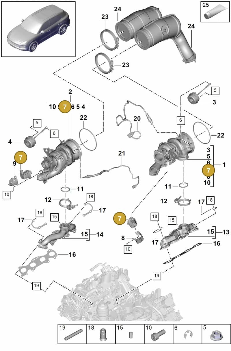 9A725370900 — Porsche Cayenne (2017-2023) diagram p51202000, position 7