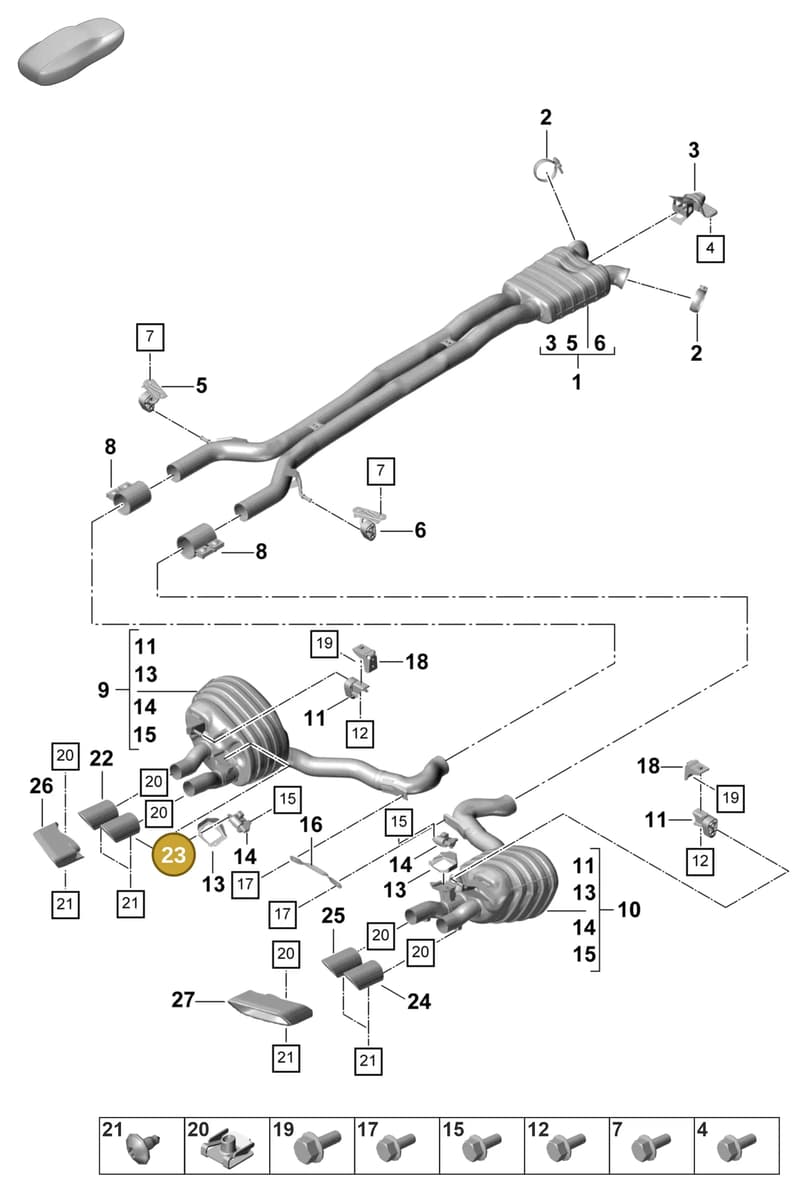 9A725382335 — Porsche Panamera (2020-2023) diagram p58203010, position 23