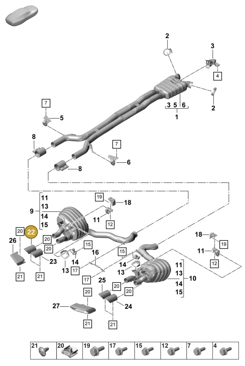 9A725382340 — Porsche Panamera (2020-2023) diagram p58203010, position 22