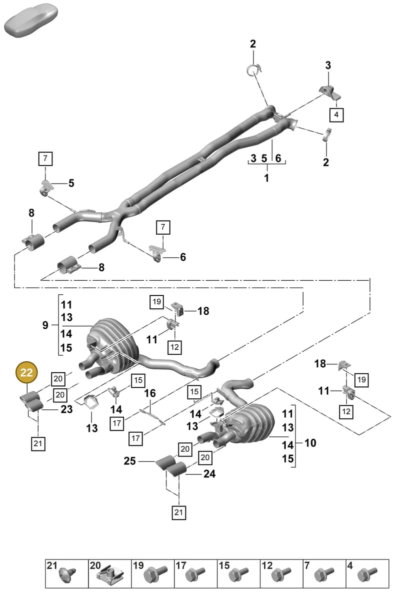9A725382340 — Porsche Panamera (2020-2023) diagram p58203060, position 22