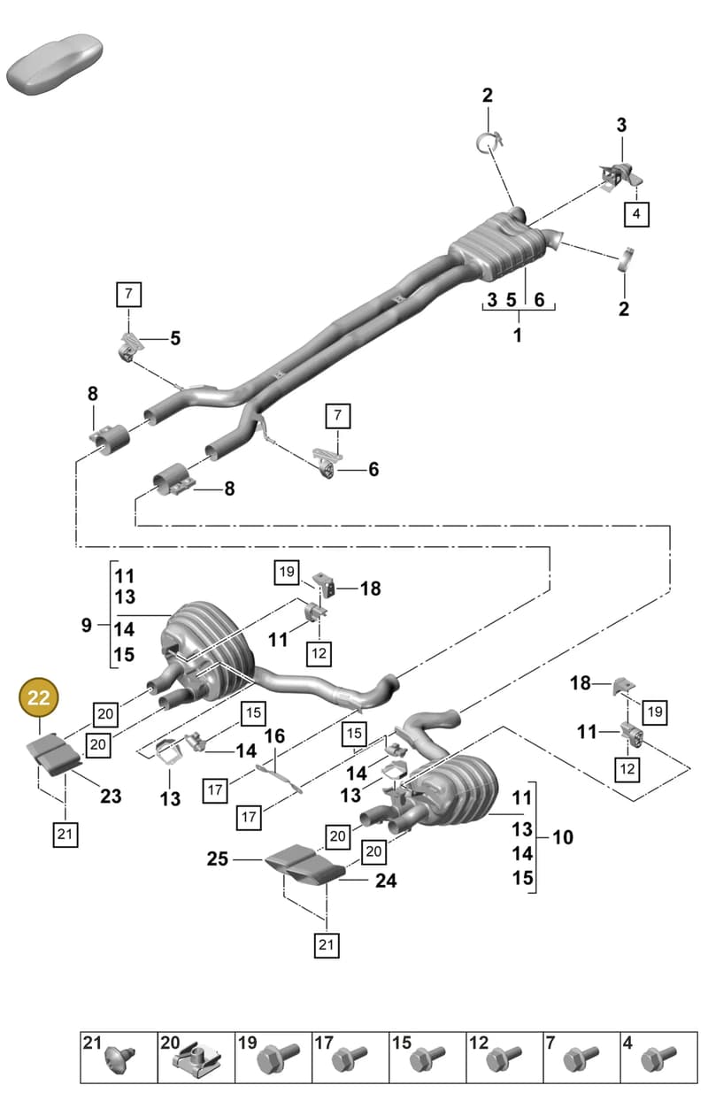 9A725382340 — Porsche Panamera (2020-2023) diagram p58203000, position 22