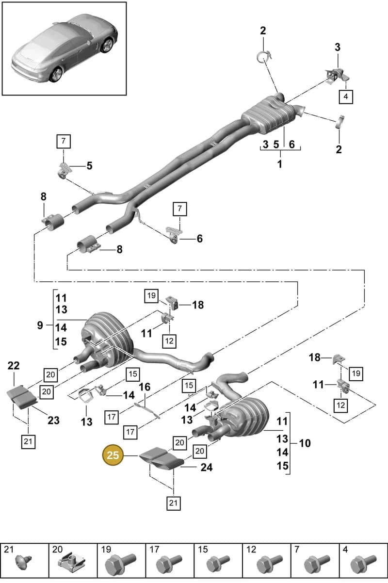 9A725382405 — Porsche Panamera (2016-2020) diagram p49203000, position 25