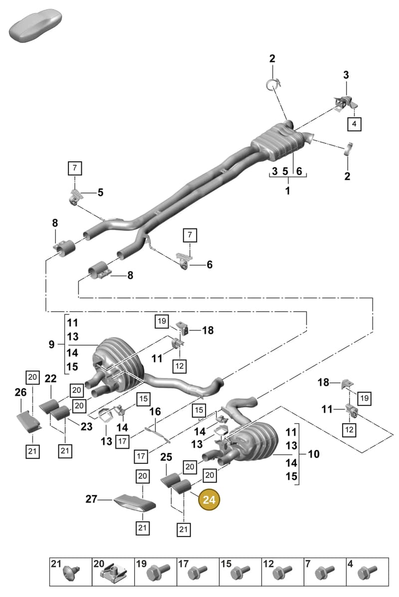 9A725382440 — Porsche Panamera (2020-2023) diagram p58203010, position 24