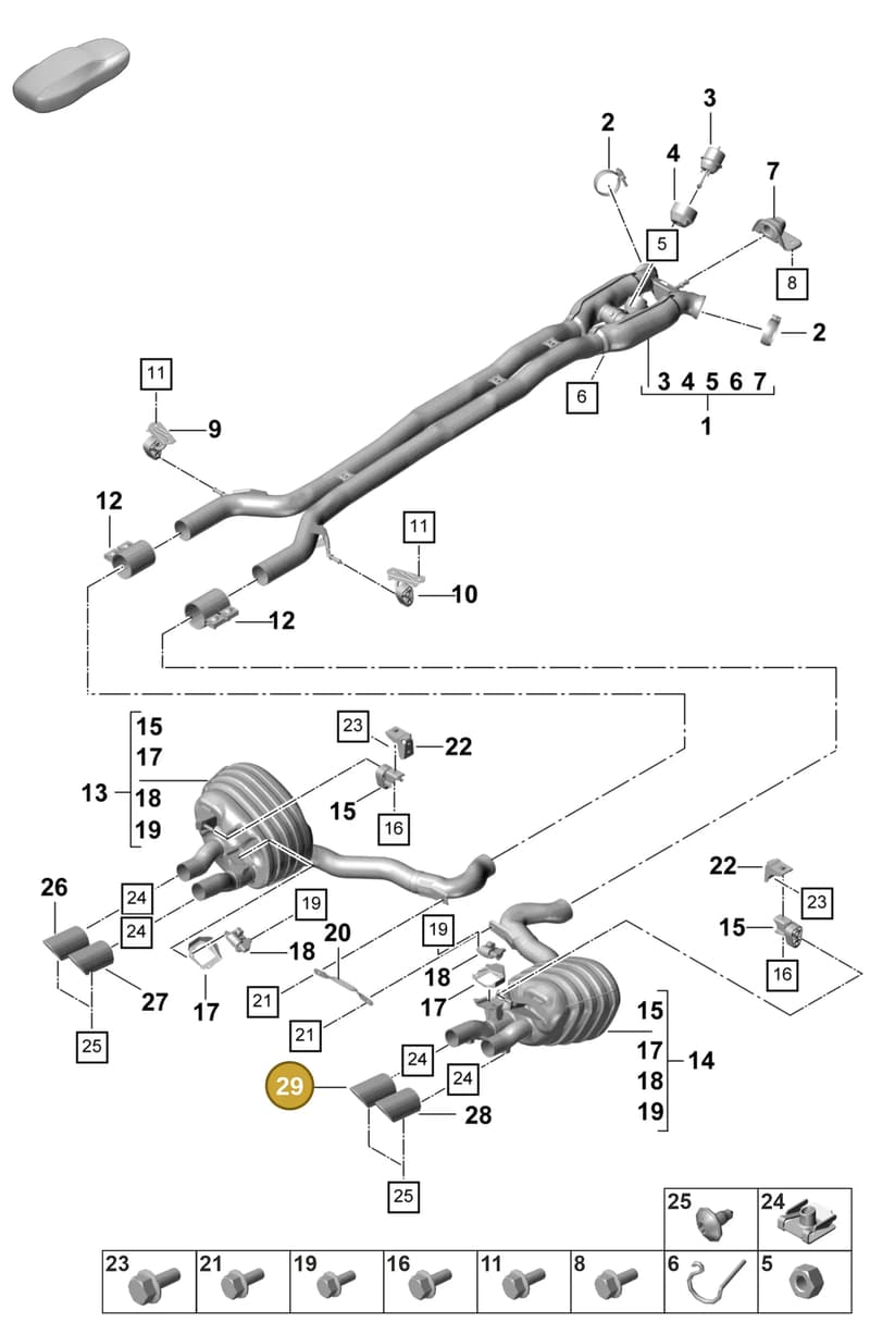 9A725382445 — Porsche Panamera (2020-2023) diagram p58203050, position 29
