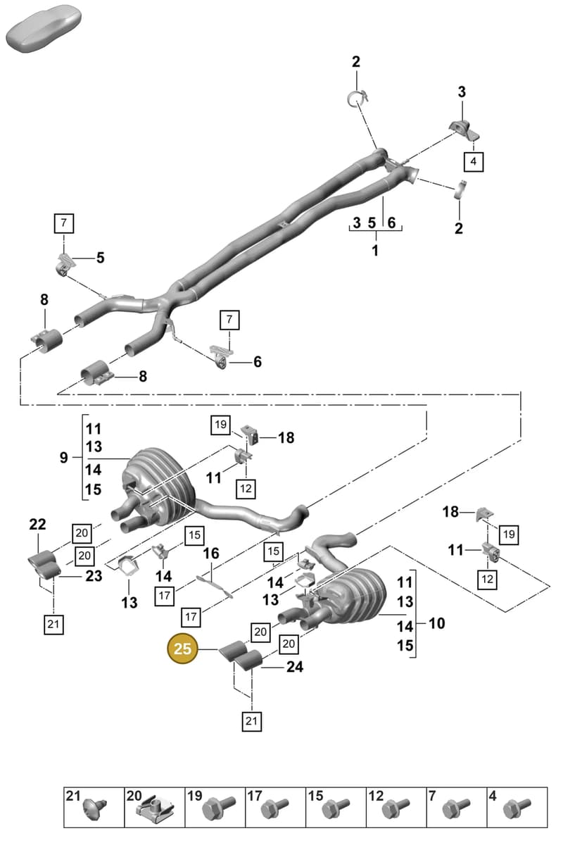9A725382445 — Porsche Panamera (2020-2023) diagram p58203060, position 25
