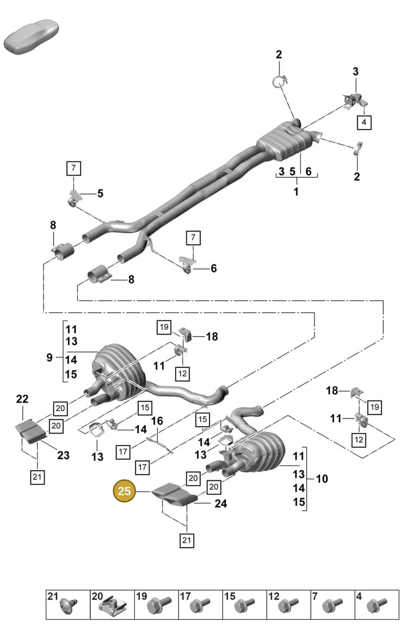 9A725382445 — Porsche Panamera (2020-2023) diagram p58203000, position 25