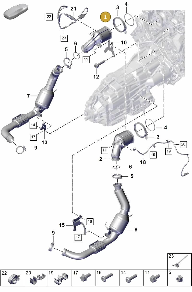 9A7254301CX — Porsche Panamera (2023-2025) diagram p62202230, position 1