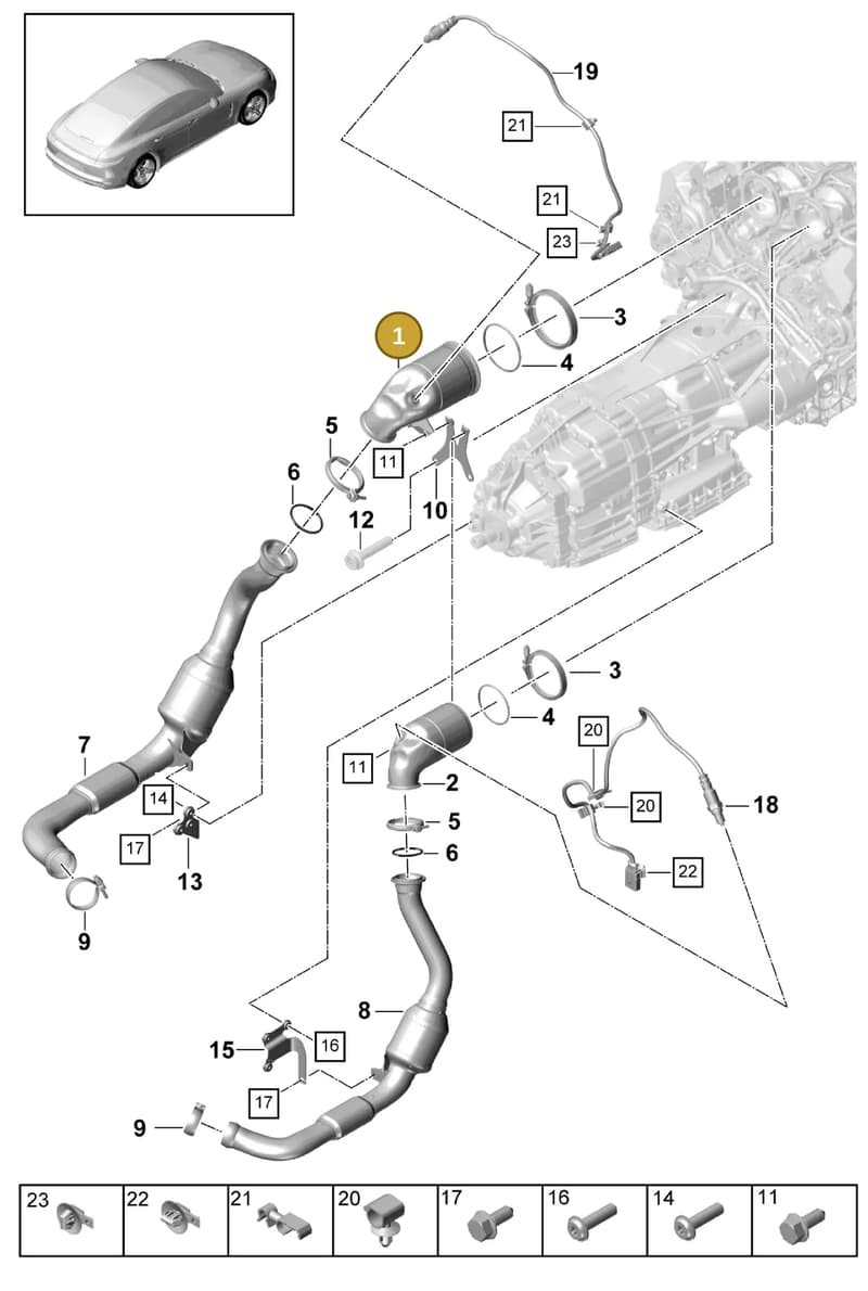 9A7254301G — Porsche Panamera (2016-2020) diagram p49202055, position 1
