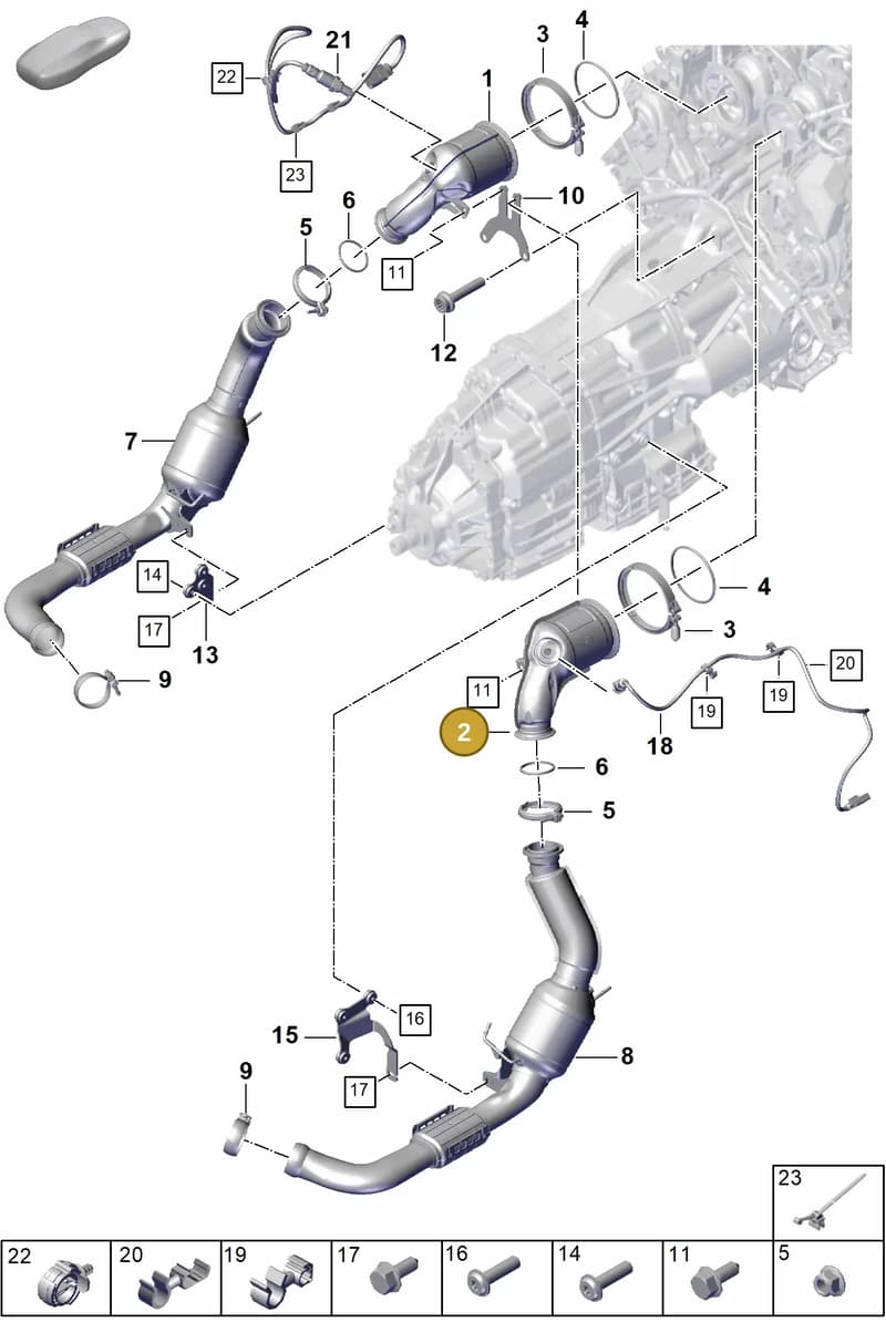 9A7254351C — Porsche Panamera (2023-2025) diagram p62202230, position 2