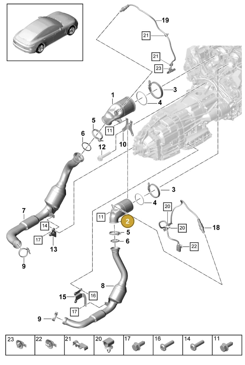 9A7254351GX — Porsche Panamera (2016-2020) diagram p49202055, position 2