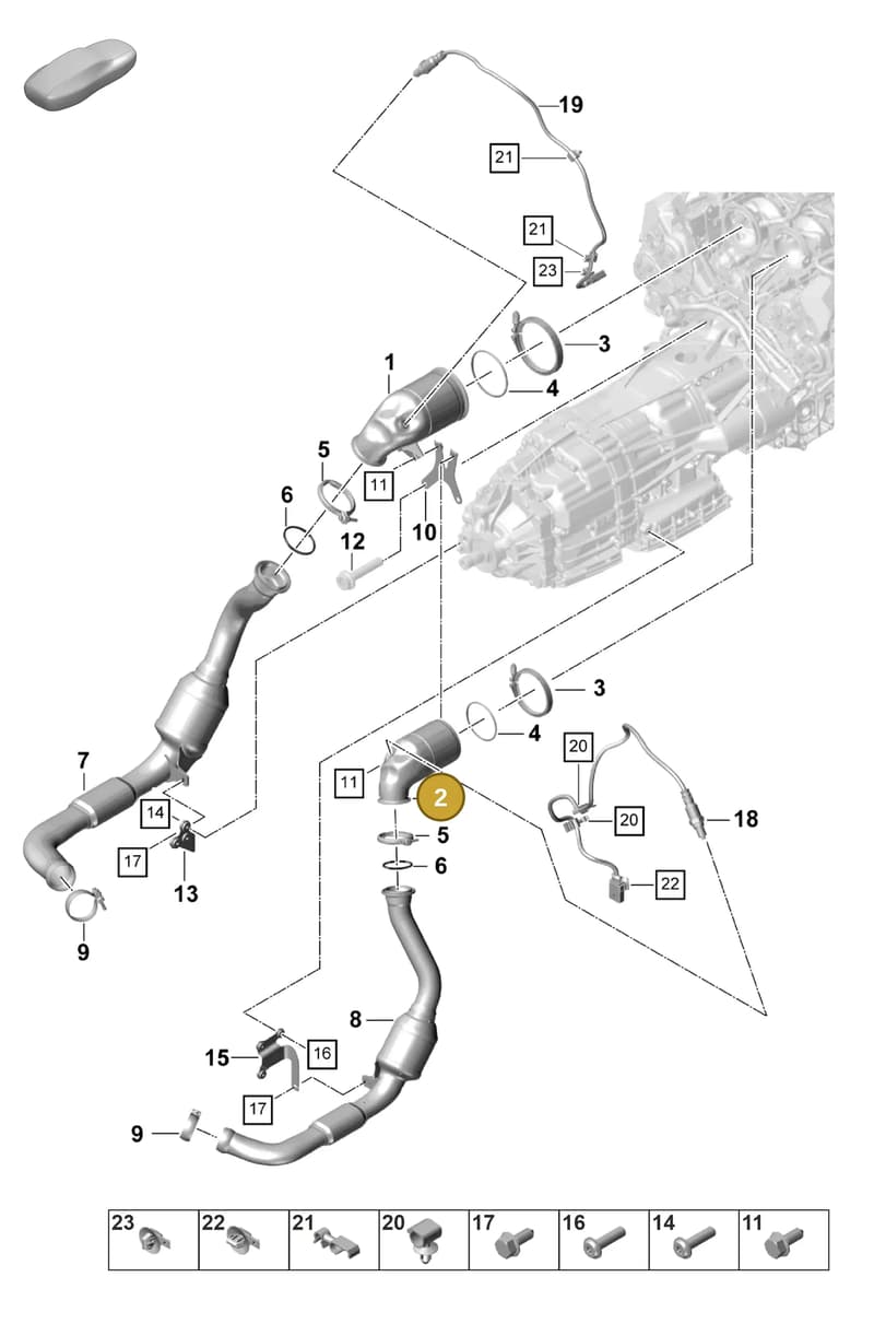 9A7254351G — Porsche Panamera (2020-2023) diagram p58202210, position 2