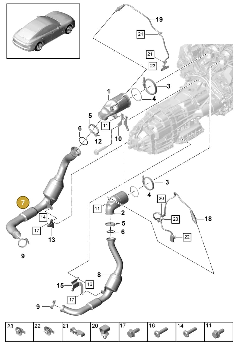 9A7254400KX — Porsche Panamera (2016-2020) diagram p49202055, position 7