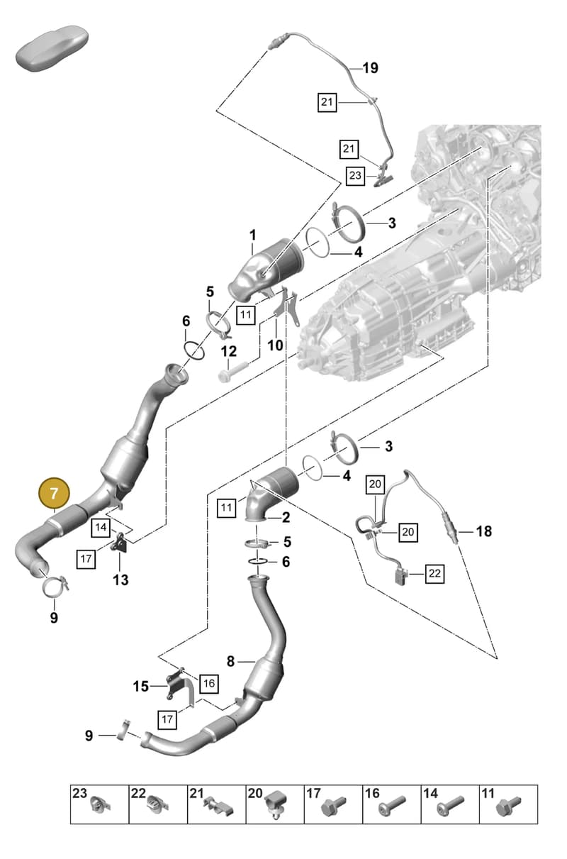 9A7254400KX — Porsche Panamera (2020-2023) diagram p58202210, position 7