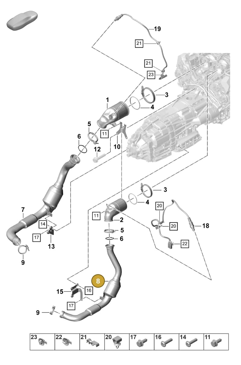 9A7254450K — Porsche Panamera (2020-2023) diagram p58202210, position 8