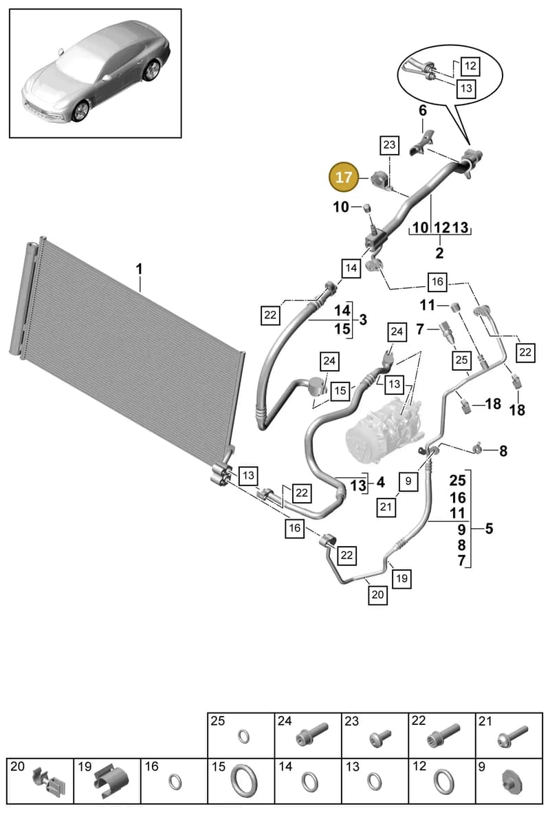 9A726051300 — Porsche Panamera (2016-2020) diagram p49814020, position 17