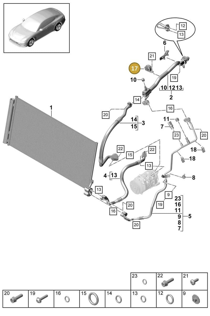 9A726051300 — Porsche Panamera (2016-2020) diagram p49814040, position 17