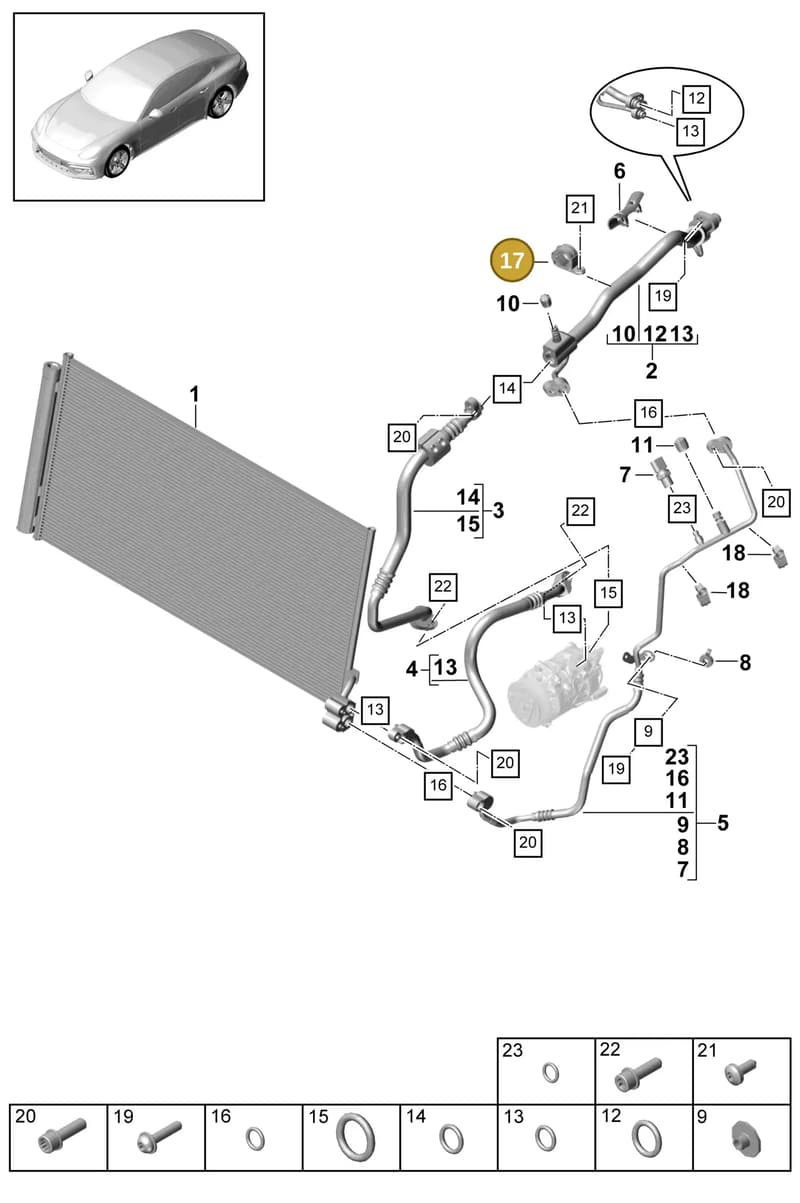 9A726051300 — Porsche Panamera (2016-2020) diagram p49814060, position 17