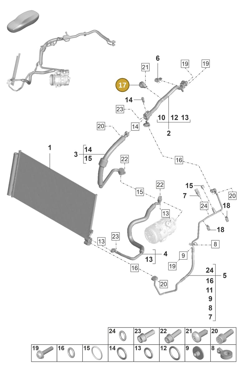 9A726051300 — Porsche Panamera (2020-2023) diagram p58814300, position 17