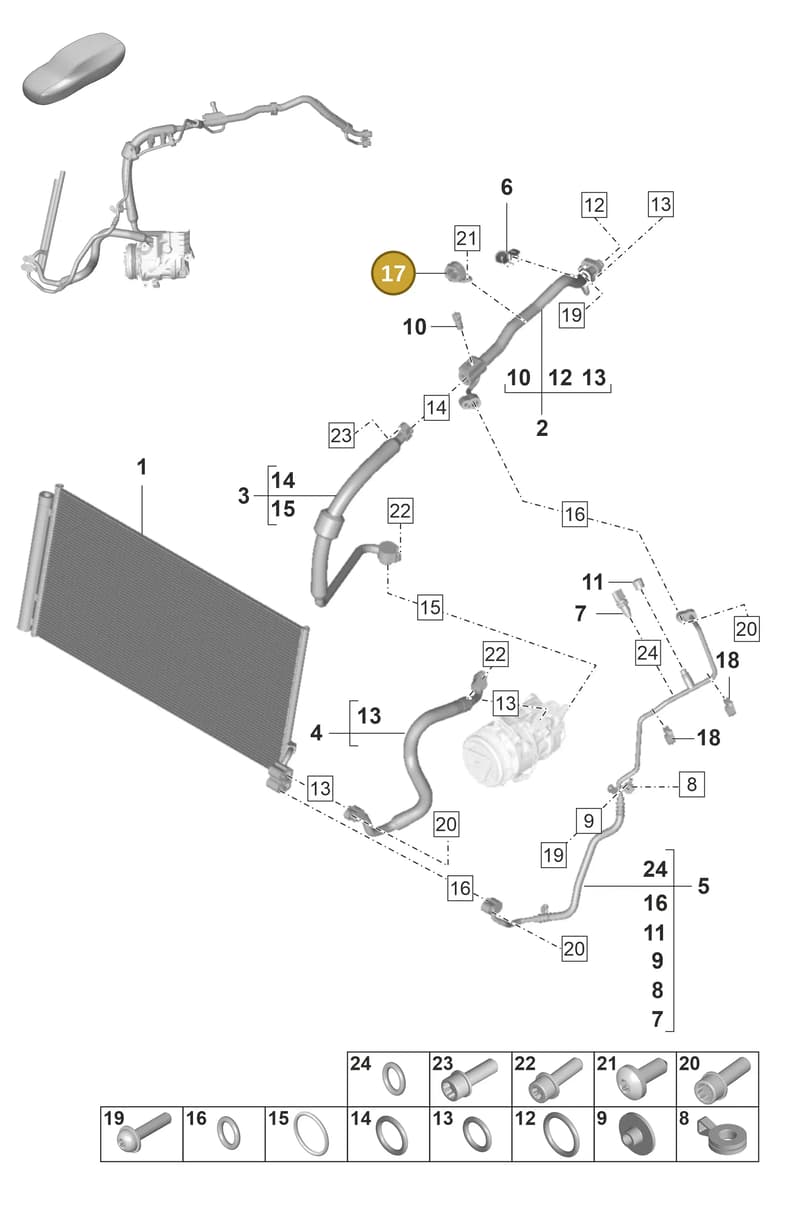 9A726051300 — Porsche Panamera (2020-2023) diagram p58814400, position 17