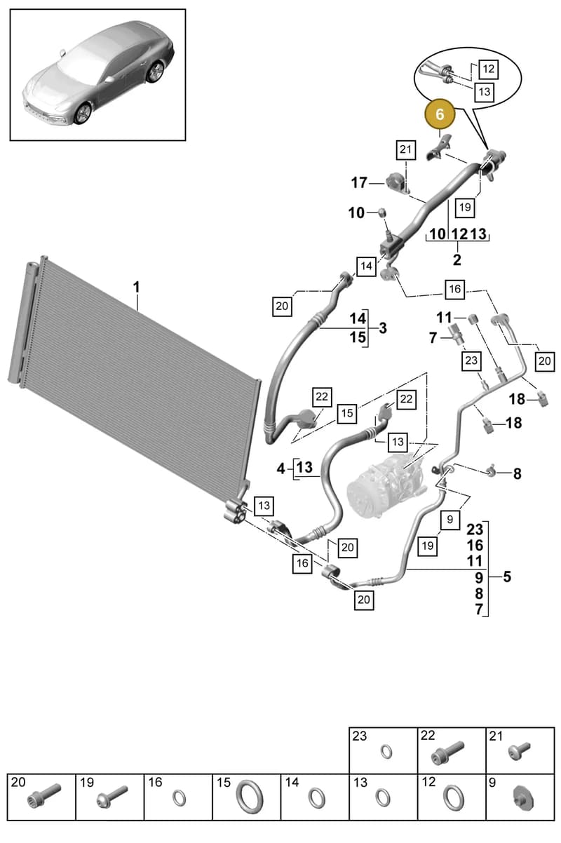 9A726068900 — Porsche Panamera (2016-2020) diagram p49814040, position 6