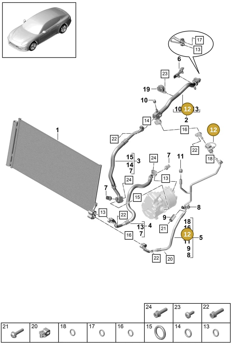 9A726069600 — Porsche Panamera (2016-2020) diagram p49815070, position 12