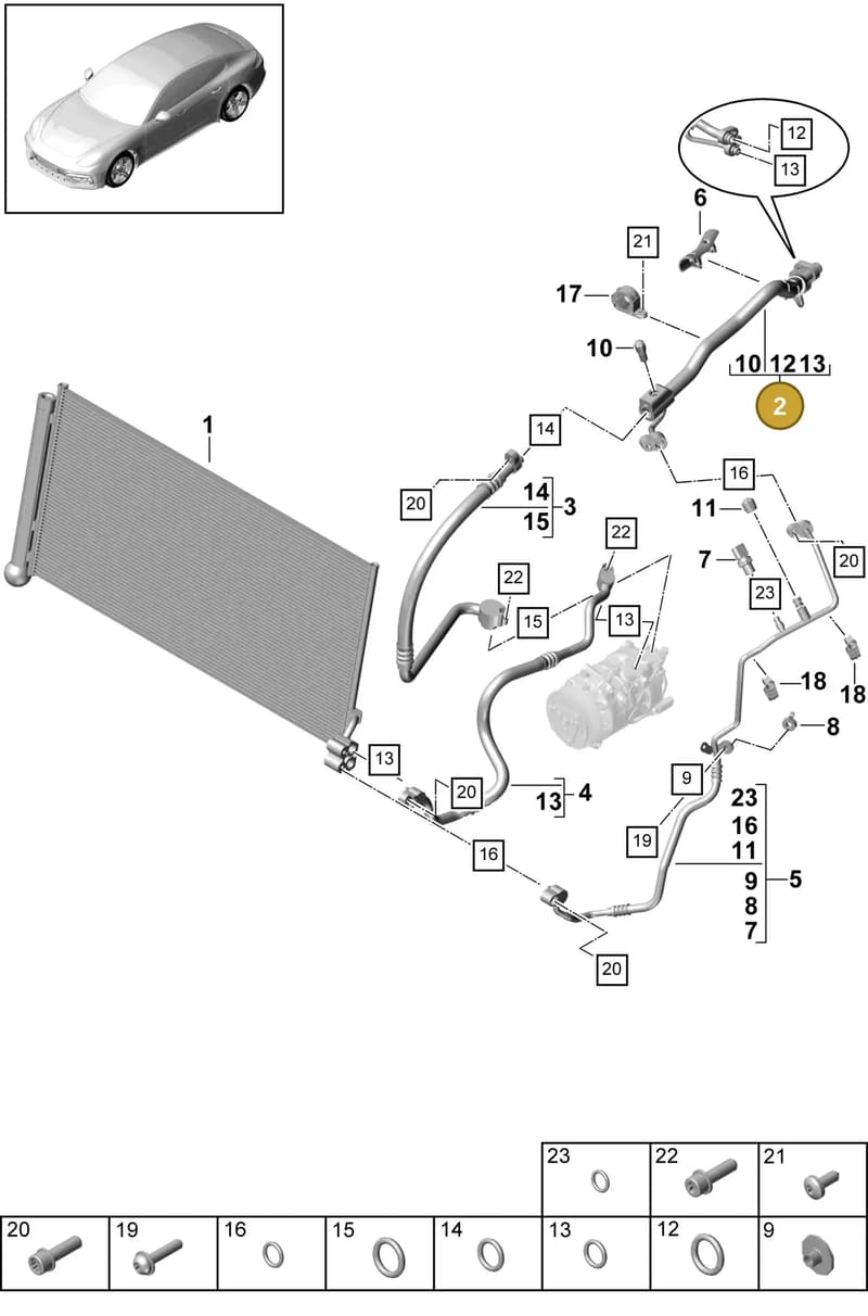 9A726070400 — Porsche Panamera (2016-2020) diagram p49814030, position 2