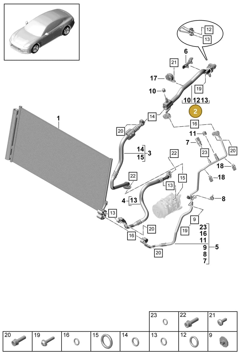9A726070400 — Porsche Panamera (2016-2020) diagram p49814060, position 2