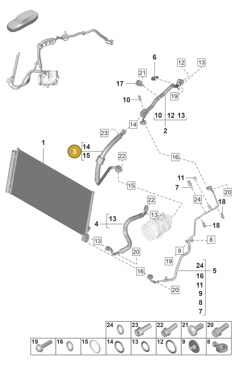 9A726070710 — Porsche Panamera (2020-2023) diagram p58814400, position 3