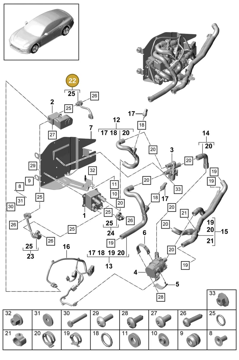 9A726071400 — Porsche Panamera (2016-2020) diagram p49815030, position 22