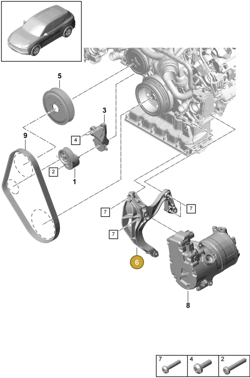 9A726088520 — Porsche Cayenne (2017-2023) diagram p51102080, position 6