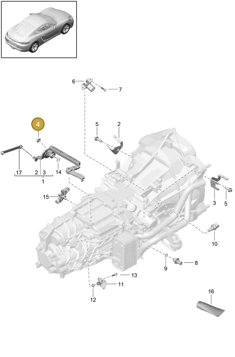 9A731155800 — Porsche Cayman (2016-2019) diagram p50302010, position 4