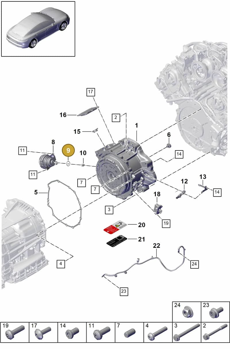 9A7317100 — Porsche Panamera (2016-2020) diagram p49901010, position 9