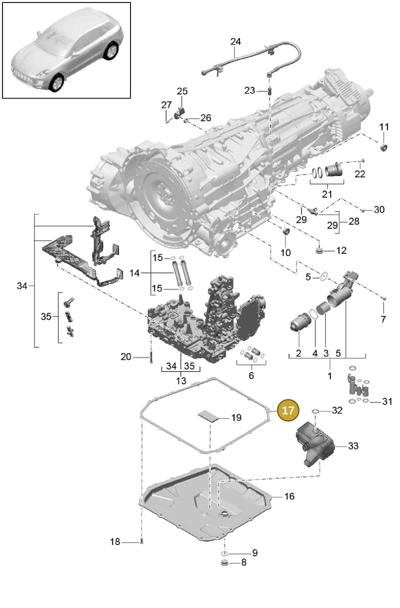 9A732137100 — Porsche Macan (2013-2018) diagram p44320010, position 17