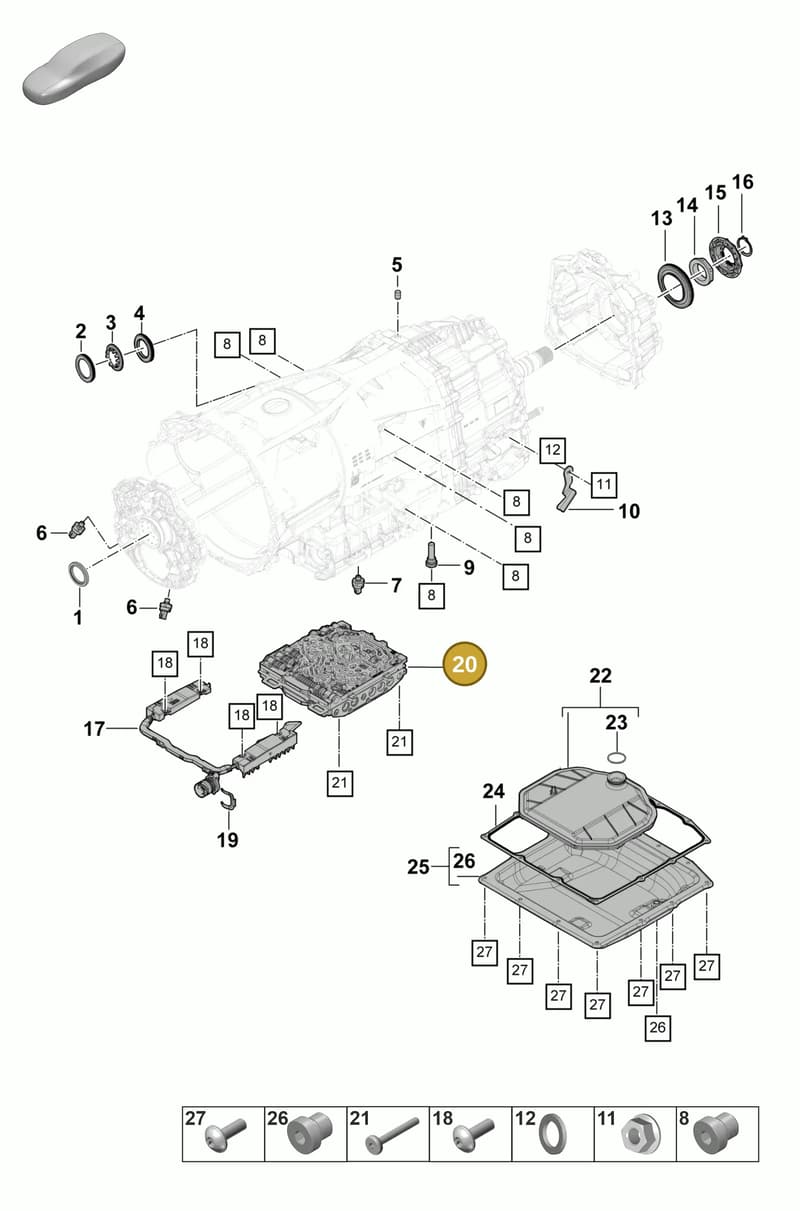 9A7325101K — Porsche Panamera (2023-2025) diagram p58320100, position 20