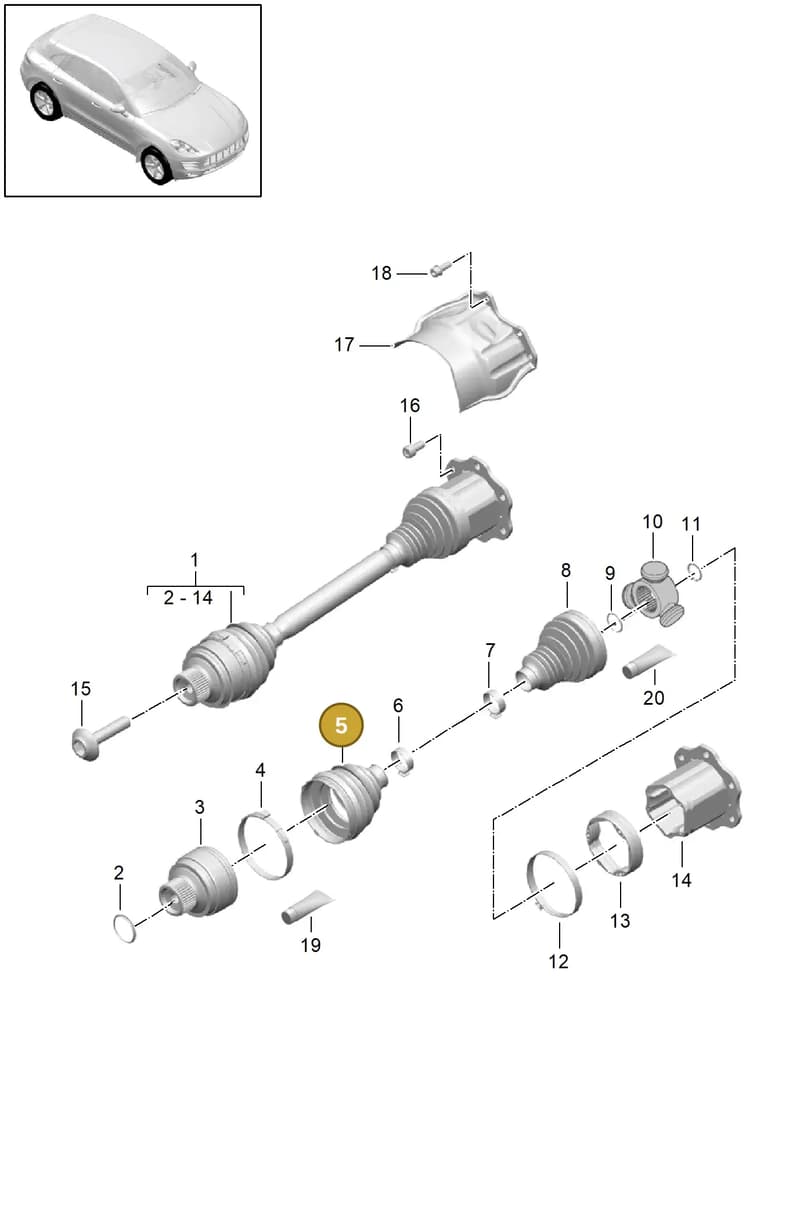 9A740728500 — Porsche Macan (2013-2018) diagram p44401030, position 5