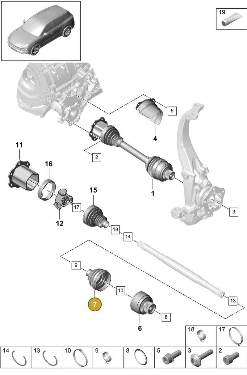 9A740728500 — Porsche Cayenne (2017-2023) diagram p51401030, position 7