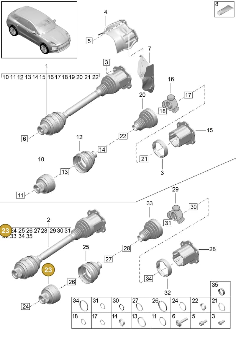9A740730500 — Porsche Macan (2018-2022) diagram p52401030, position 23