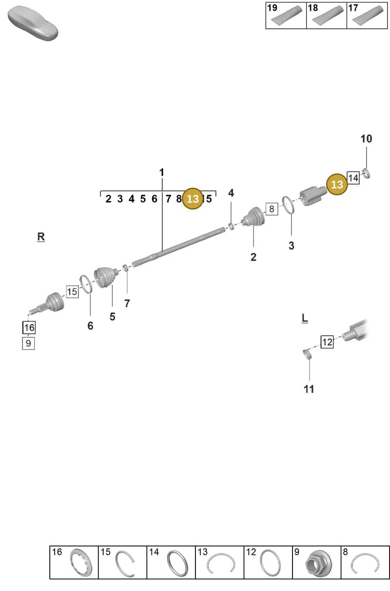 9A740763500 — Porsche Taycan Sport Turismo (2023-2025) diagram p56401100, position 13