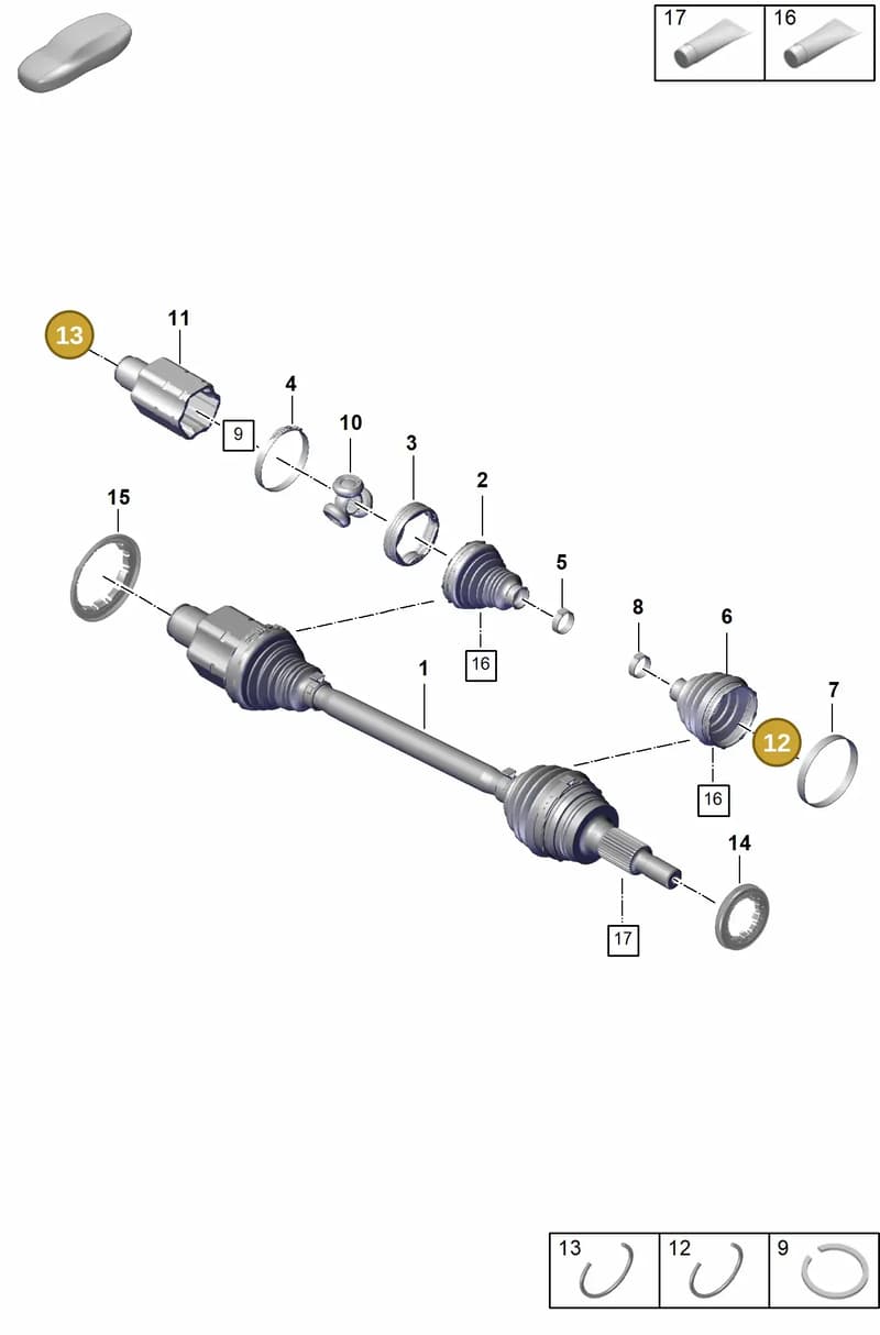 9A740763500 — Porsche Panamera (2020-2023) diagram p58401100, position 12+13