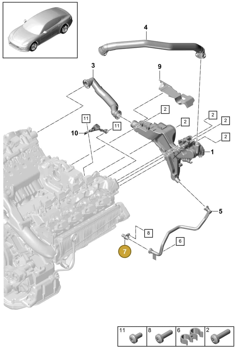 9A740907900 — Porsche Panamera (2016-2020) diagram p49106030, position 7