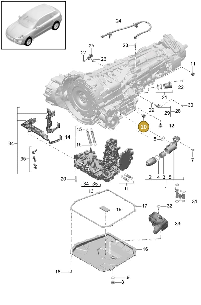 9A740929700 — Porsche Macan (2013-2018) diagram p44320010, position 10