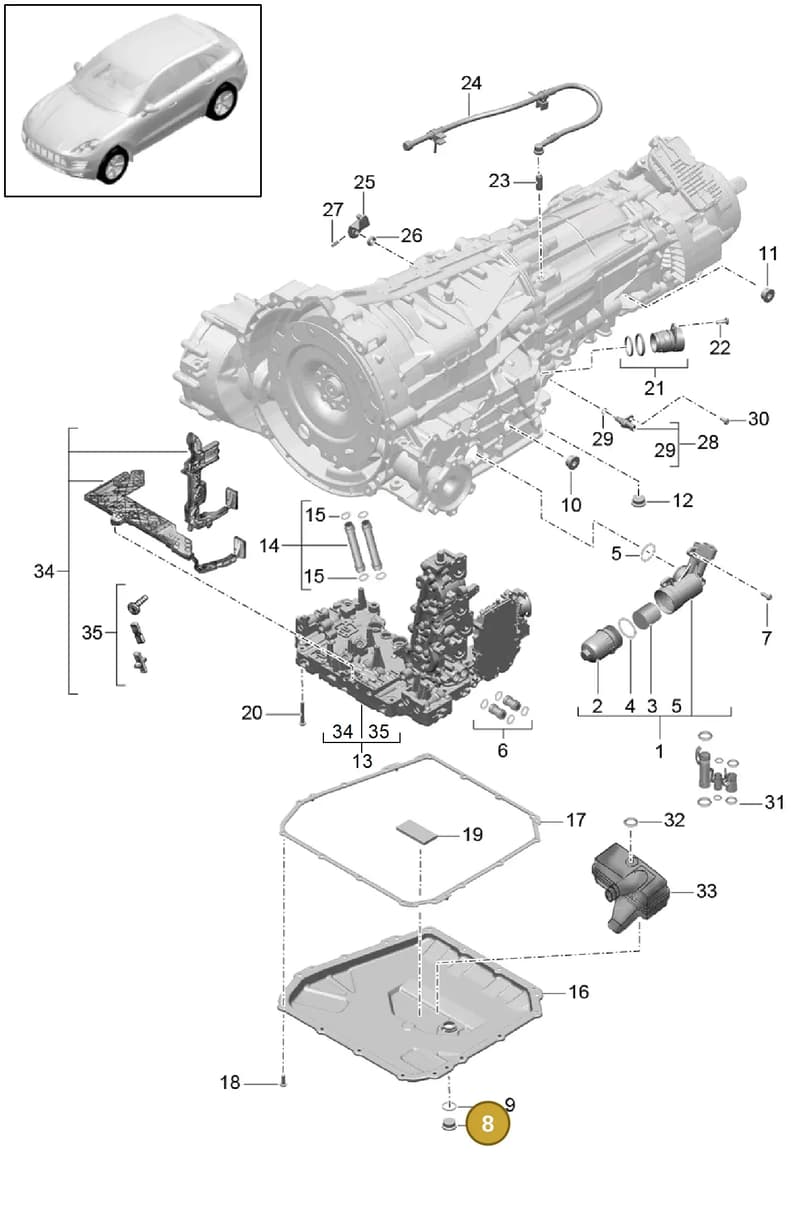 9A740940000 — Porsche Macan (2013-2018) diagram p44320010, position 8