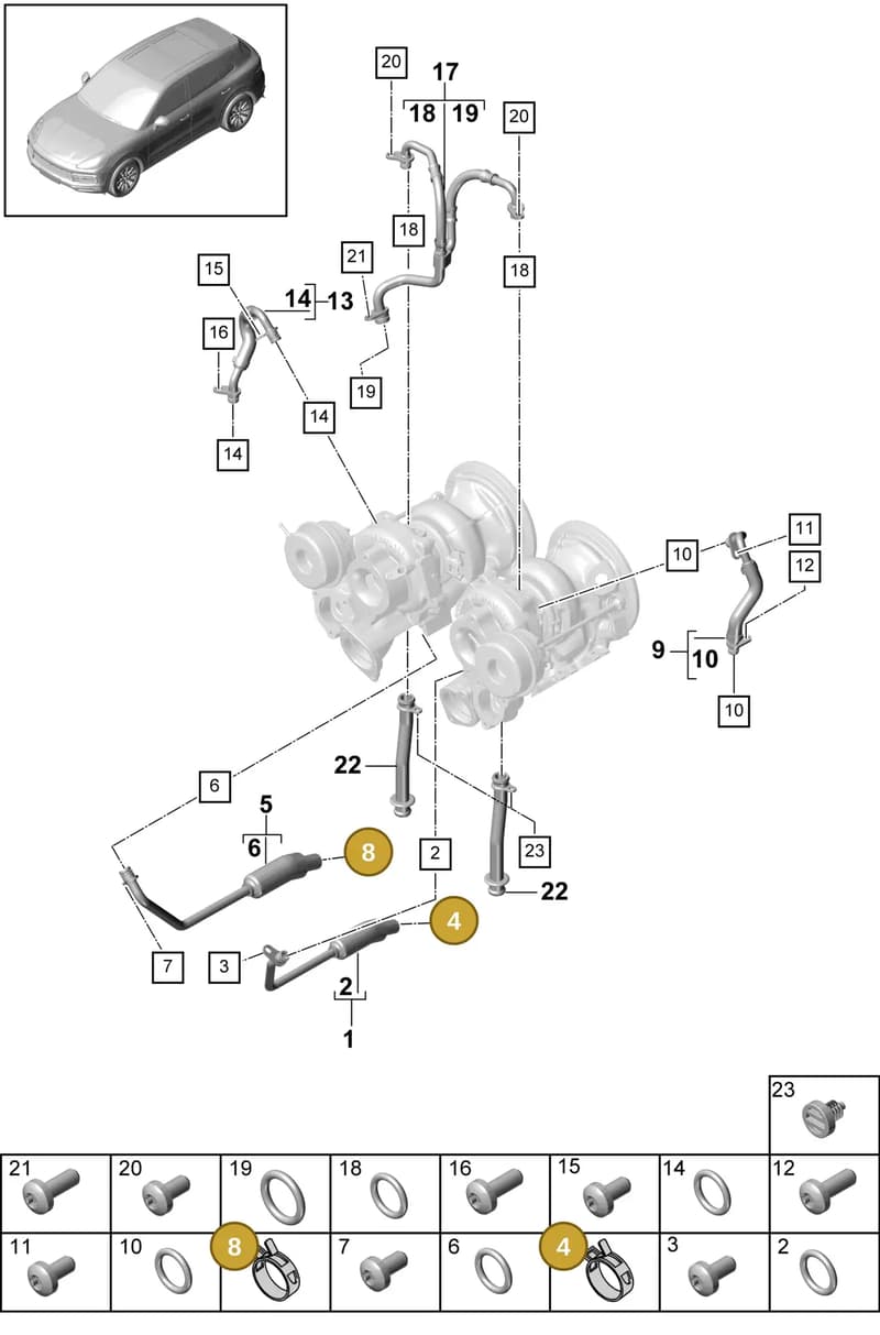 9A742237900 — Porsche Cayenne (2017-2023) diagram p51202040, position 4+8