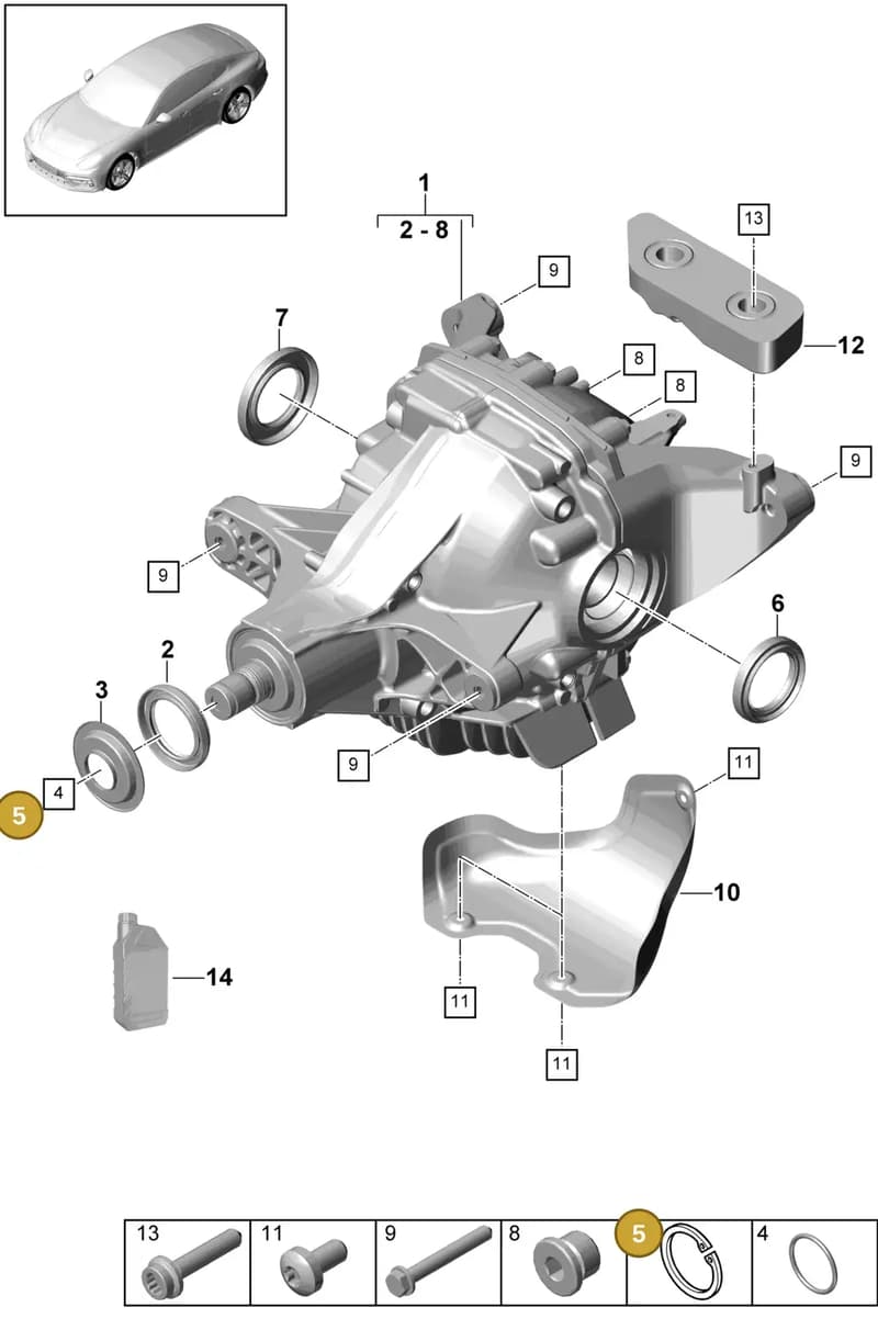 9A750730100 — Porsche Panamera (2016-2020) diagram p49305030, position 5